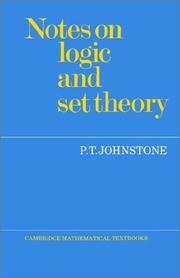 Cover of: Notes on logic and set theory