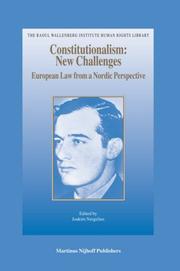 Cover of: Constitutionalism: New Challenges, European Law from a Nordic Perspective (The Raoul Wallenberg Institute Human Rights Library)