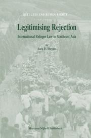 Cover of: Legitimising Rejection (Refugees and Human Rights) by Sara E. Davies