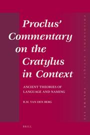 Cover of: Proclus' Commentary on the Cratylus in Context by R. M. Van Den Berg