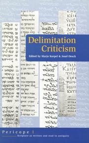 Cover of: Delimitation Criticism (Pericope I: Scripture as Written and Read in Antiquity, 1)