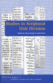 Cover of: Studies in Scriptural Unit Division (Pericope Series, Volume 3)