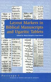 Cover of: Layout Markers in Biblical Manuscripts and Ugaritic Tablets (Pericope Series Vol 5) by Marjo C. A. Korpel, Josef M. Oesch, England Pericope Meeting 2003 Cambridge