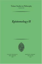 Cover of: Epistemology II (Tulane Studies in Philosophy)