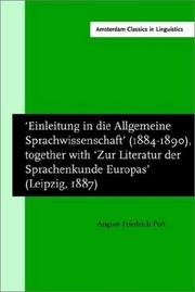 Cover of: 'Einleitung in die Allgemeine Sprachwissenschaft' (Amsterdam Classics in Linguistics Ser. 10)