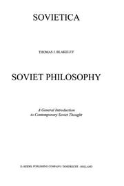 Cover of: Soviet Philosophy: A General Introduction to Contemporary Soviet Thought (Sovietica)