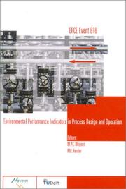 Front cover of Environmental Performance Indicators in Process Design & Operation (Efce, Event 616) by Unknown