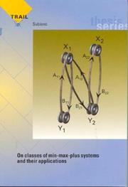Cover of: On Classes of Min-Max-Plus Systems and Their Applications (Trail Thesis Series Nr. 2000/2) | 