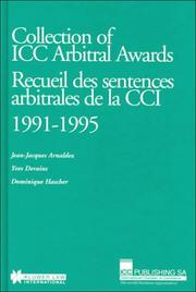 Cover of: Collection to ICC Arbitral Awards 1991-1995/Recuel des Sentences Artibrates de La (Publications on Ocean Development)