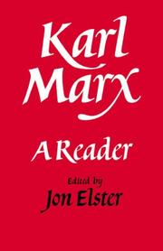 Cover of: Karl Marx by Jon Elster, Jon Elster