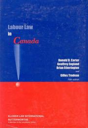 Cover of: Labour Law in Canada