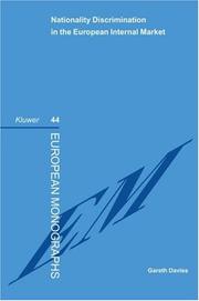 Cover of: Nationality Discrimination in the European Internal Market (European Monographs)