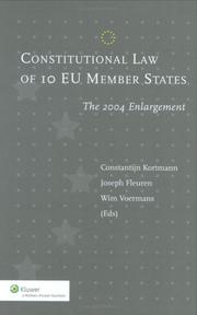 Cover of: Constitutional Law of 10 New EU Member States by 