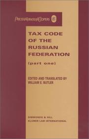 Cover of: Tax Code of the Russian Federation by William Elliott Butler