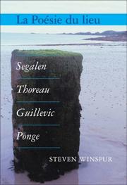 Cover of: La Poesie du lieu: Segalen, Thoreau, Guillevic, Ponge (Chiasma 20) (Chiasma)