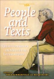Cover of: People and Texts: Relationships in Medieval Literature.
