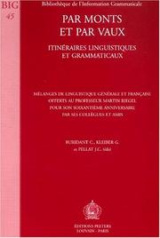 Cover of: Par monts et par vaux.  Itinéraires linguistiques et grammaticaux by 
