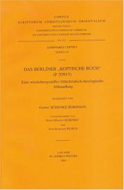 Cover of: Da Berliner "koptische Buch" (p20915): Eine Wieder Hergestellte Fruhchristlich-theologische Abhandlung
