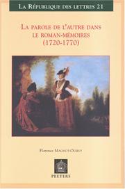Cover of: La Parole De L'autre Dans Le Roman-Memoires by Florence Magnot-Ogilvy