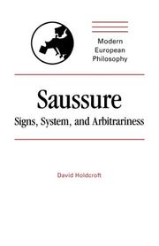 Cover of: Saussure: signs, system, and arbitrariness