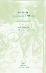 Cover of: Gaydon: Chanson De Geste Du XIIIe Siecle (Ktemata)
