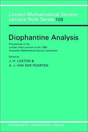 Diophantine analysis by Australian Mathematical Society. Convention