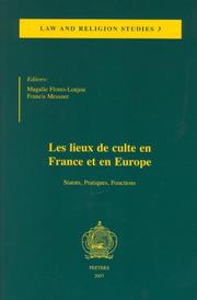 Cover of: Les Lieux De Culte En France Et En Europe: Statuts, Pratiques, Fonctions (Law and Religion Studies)