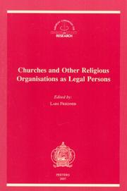 Cover of: Churches and Other Religious Organisations As Legal Persons (European Consortium of Church and State Research) by Lars Friedner