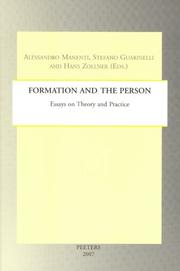 Cover of: Formation and the Person by 