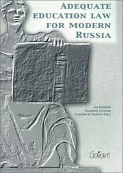 Cover of: Adequate Education Law for Modern Russia