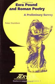 Cover of: Ezra Pound and Roman Poetry: A Preliminary Survey (Textxet , No 4) (Textxet , No 4)