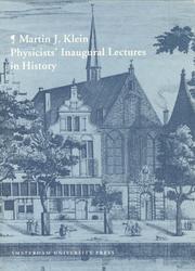 Cover of: Physicists' Inaugural Lectures in History