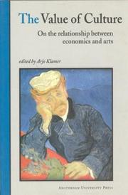 Cover of: The value of culture: on the relationship between economics and arts