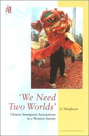 Cover of: 'We Need Two Worlds': Chinese Immigrant Associations in a Western Society