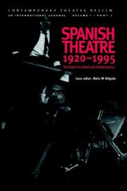 Cover of: Spanish Theatre 1920-1995 | DELGADO