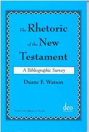 Cover of: The Rhetoric Of The New Testament: A Bibliographic Survey (Tools for Biblical Study)