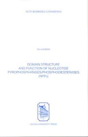 Cover of: Domain Structure & Function of Nucleotide Pyrophosphatases/Phosphodiesterases (Npps | Rik Gijsbers