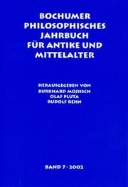 Cover of: Bochumer Philosophisches Jahrbuch Fur Antike Und Mittelalter 2002