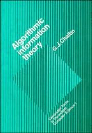 Cover of: Algorithmic information theory