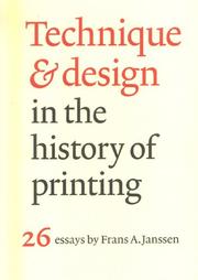 Cover of: Technique & Design in the History of Printing: 26 Essays