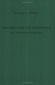 Cover of: Friedrich Spee Von Langenfeld. Eine beschreibende Bibliographie.