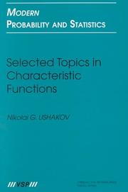 Cover of: Selected Topics in Characteristic Functions (Modern Probability and Statistics)