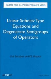 Linear Sobolev type equations and degenerate semigroups of operators by G. A. Sviridyuk