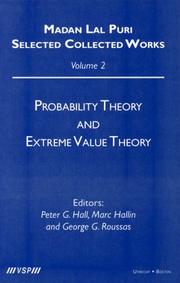 Cover of: Probability Theory and Extreme Value Theory (Madan Lal Puri. Selected Collected Works, 2)