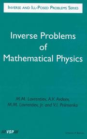 Cover of: Inverse Problems of Mathematical Physics (Inverse and Ill-Posed Problems)