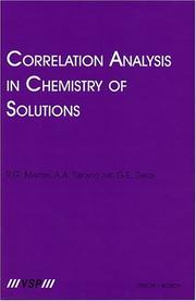 Cover of: Correlation analysis in chemistry of solutions