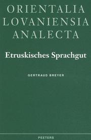 Etruskisches Sprachgut im Lateinischen unter Ausschluss des spezifisch onomastischen Bereiches by Gertraud Breyer