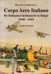 Cover of: CORPO AERO ITALIANO: De Italiaanse Iuchtmacht in Belgie 1940-1941