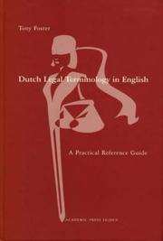 Cover of: Dutch Legal Terminology in English: A Practical Reference Guide