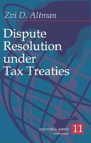 Cover of: Dispute Resolution Under Tax Treaties (Doctoral)